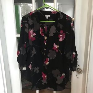 Croft and Barrow floral printed 3/4 sleeve blouse